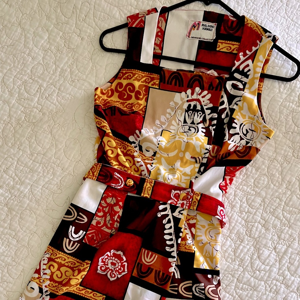 Vintage Malihini Hawaii Designer's Collection Mini Dress Romper, XS-S